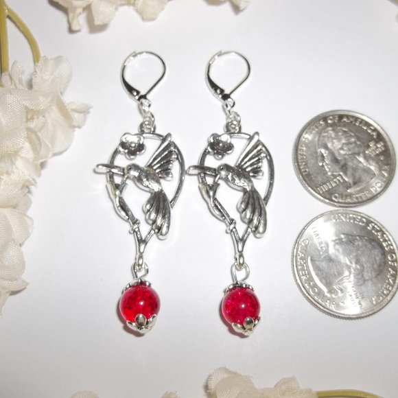 Hummingbird Earring Set Large Big Statement 4523 - Picture 2 of 8